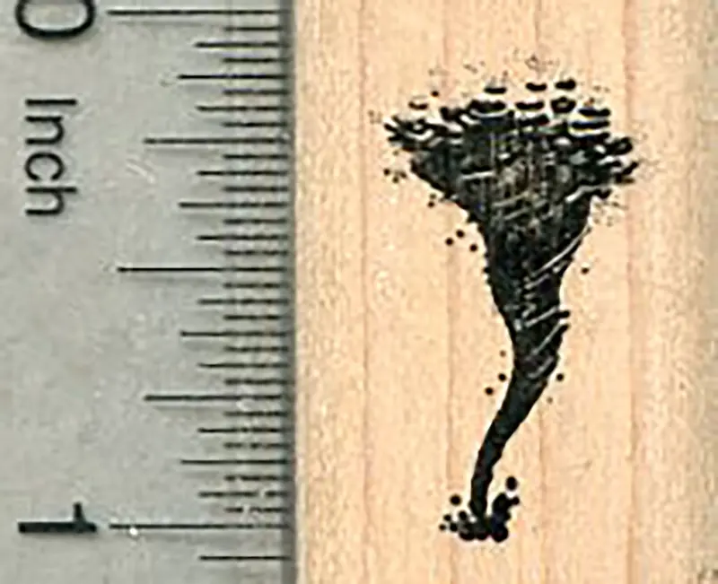 Mini Tornado Illustration Rubber Stamp — Weather & Meteorology Unit 1