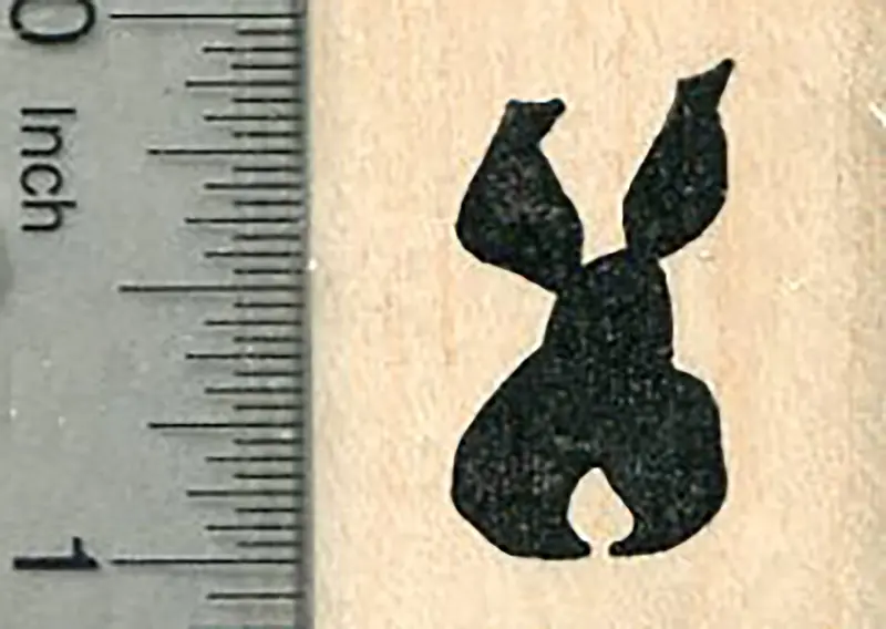 Miniature Bunny Silhouette Rubber Stamp 1