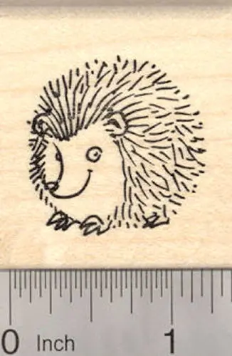 Minimalist Hedgehog Rubber Stamp – Versatile Animal Motif 1