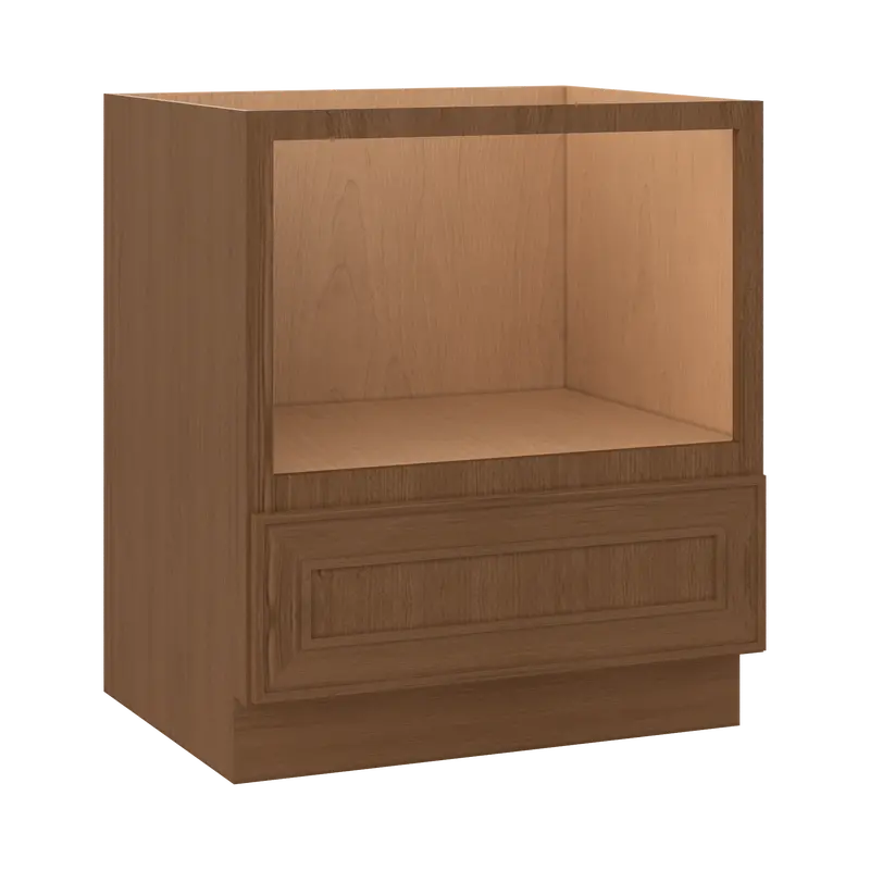 Mocha Elegant Oak Microwave Base Cabinet – 30 Inch Height, Craftsman Shaker Design 1