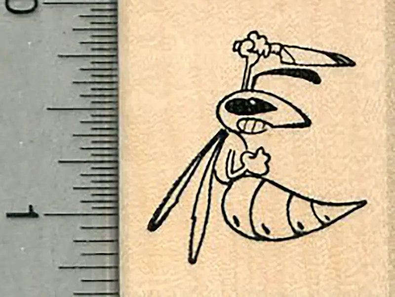 Murder Hornet Rubber Stamp With Dramatic Knife Element 1