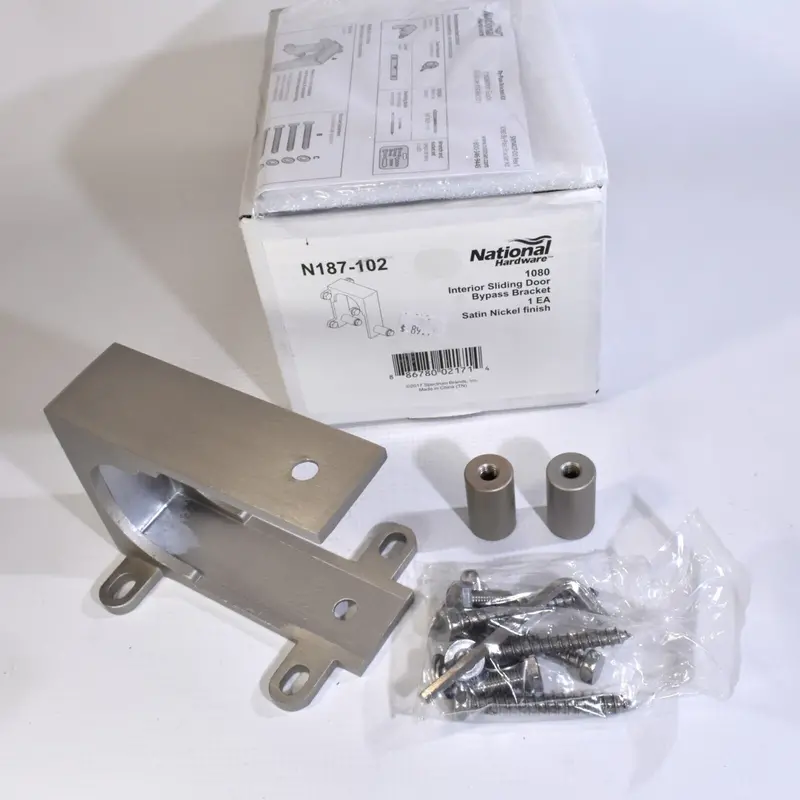 National Hardware N187-102 Interior Sliding Door Bypass Bracket – Satin Nickel Finish 1