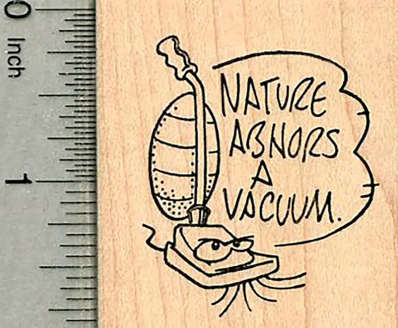 ‘Nature Abhors A Vacuum’ Scientific Principle Rubber Stamp 1