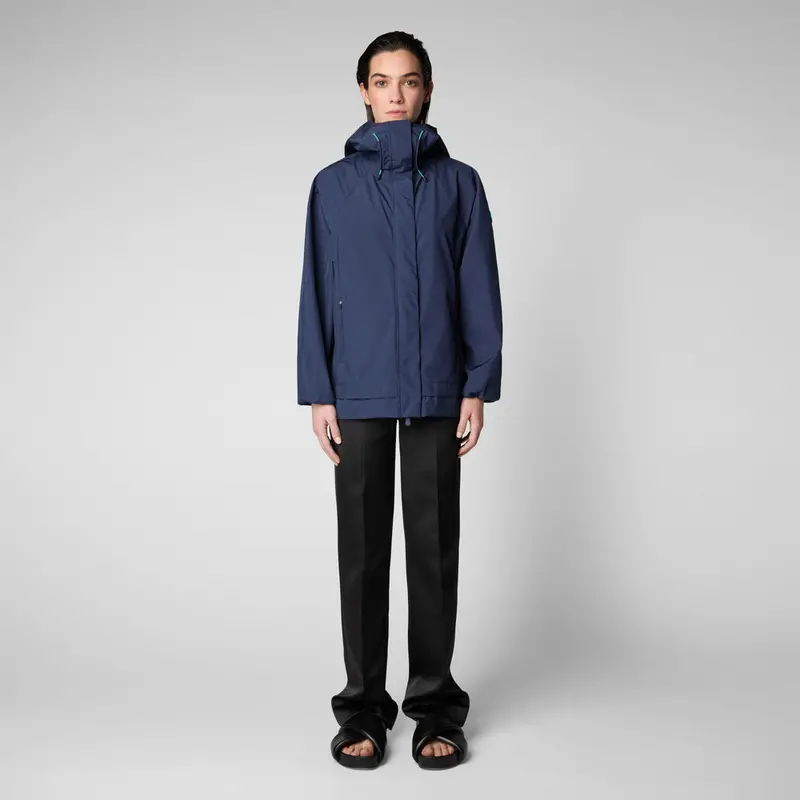 Navy Blue Suki Hooded Women'S Rain Jacket 1