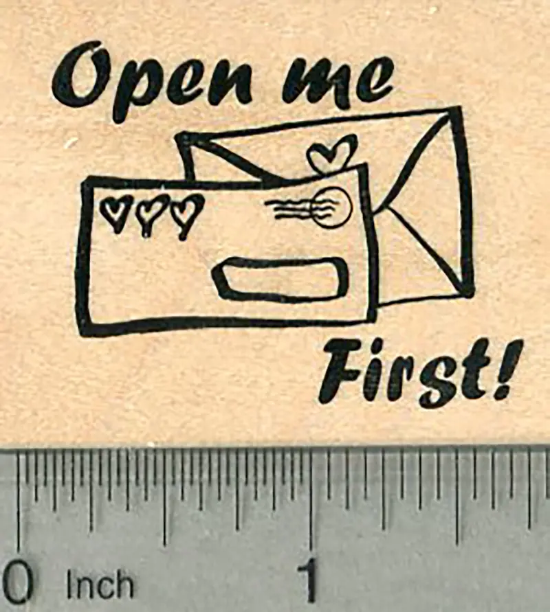 'Open Me' Postal Rubber Stamp For Envelopes And Mail 1