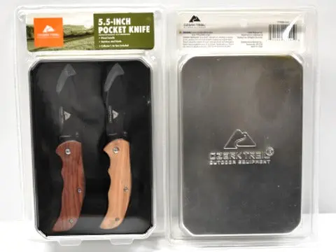 Ozark Trail Two-Piece Wood-Handle Knife Set – Tin Box 1