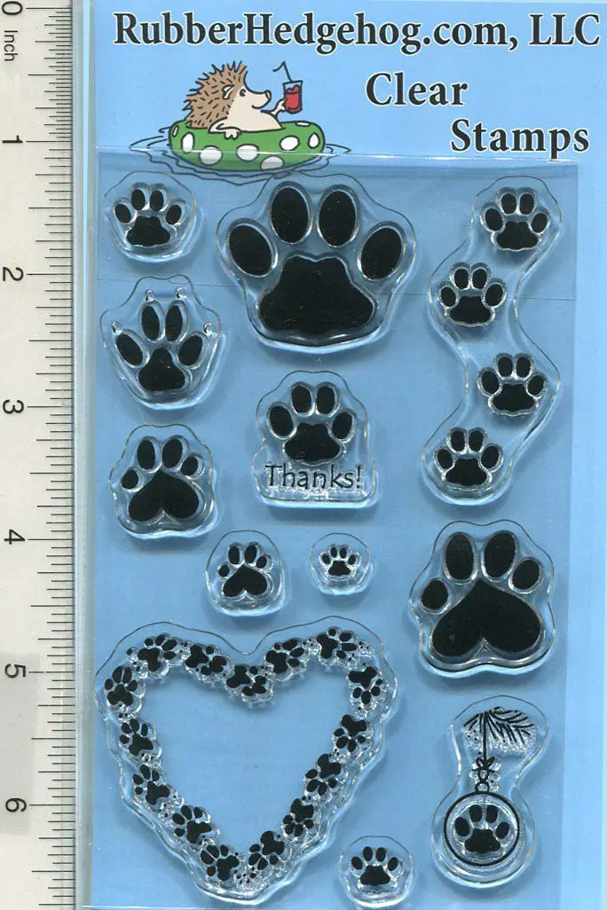 Paw Print Clear Rubber Stamp Set For Animal Lovers 1