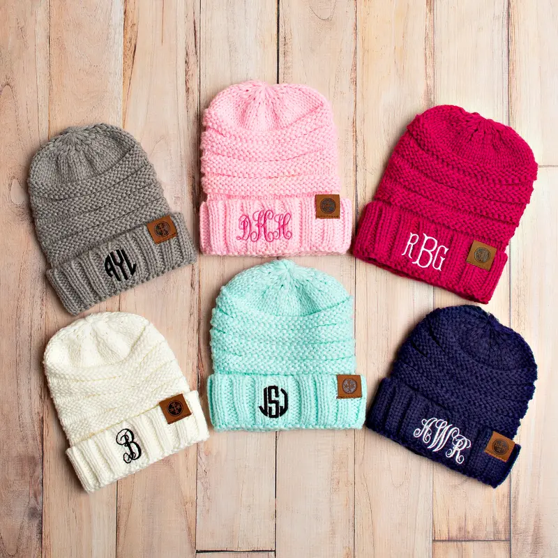 Personalized Kids’ Beanie Hats With Monogram 1
