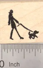 Pet Walker Miniature Rubber Stamp 1