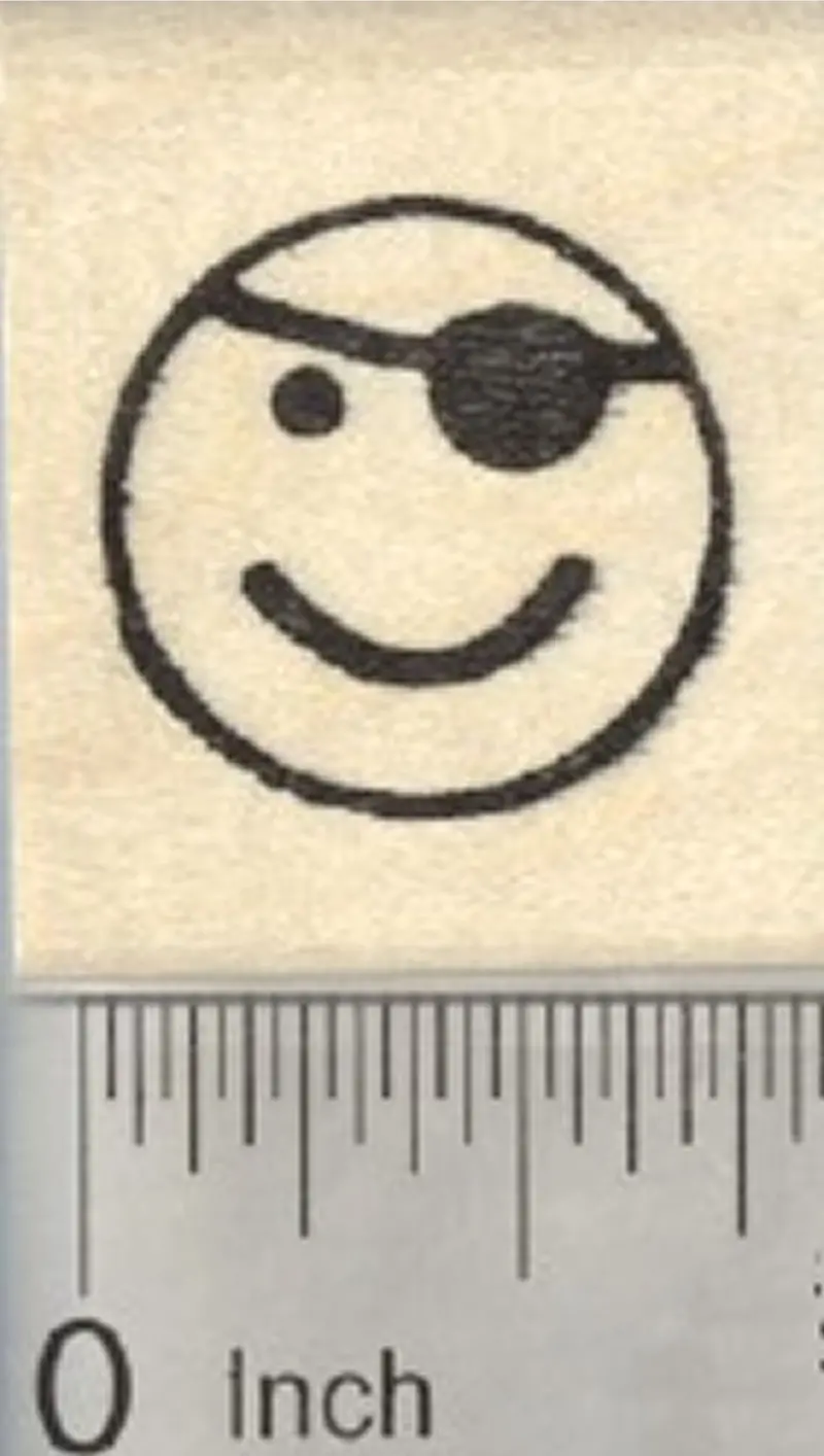 Pirate Emoji Rubber Stamp With Eye Patch 1