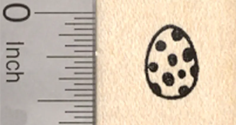 Polka-Dot Easter Egg Rubber Stamp – Mini Decorative Design 1