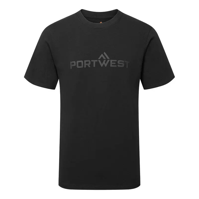 Portwest Black Short-Sleeve Embossed T-Shirt – B198Bkr 1
