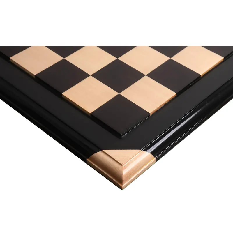 Premium 21" Luxury Chessboard – Ebony & Maple, 55 Mm Squares, Raised Tile Design 1