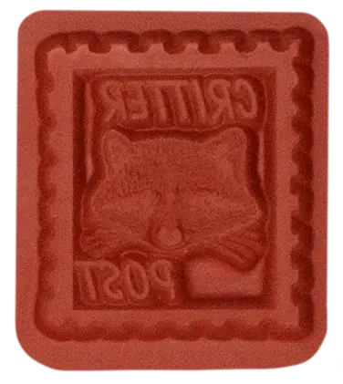 Raccoon Faux Postage Design Unmounted Rubber Stamp — 'Critter Post' Theme (Umd6006) 1