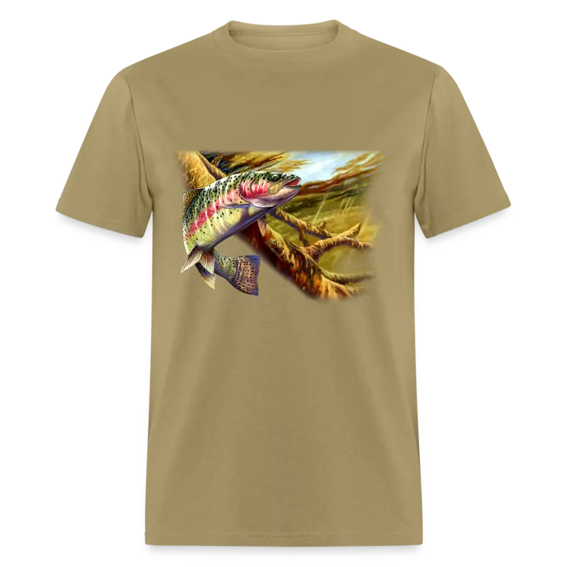 Rainbow Trout Swimming Art T-Shirt 1