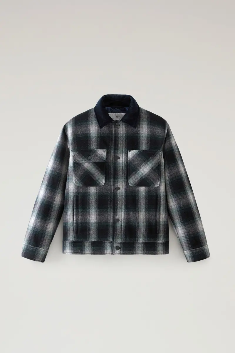 Recycled Wool-Blend Trucker Jacket For Men – Grey 1
