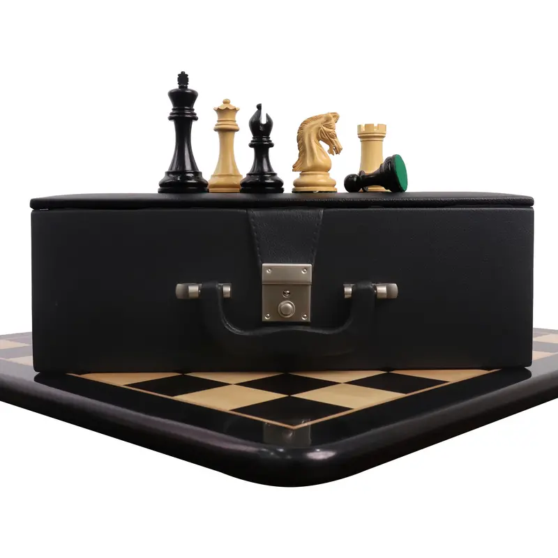 Reproduction 2016 Sinquefield Ebony Wood Staunton Chess Set With Board And Storage Box 1