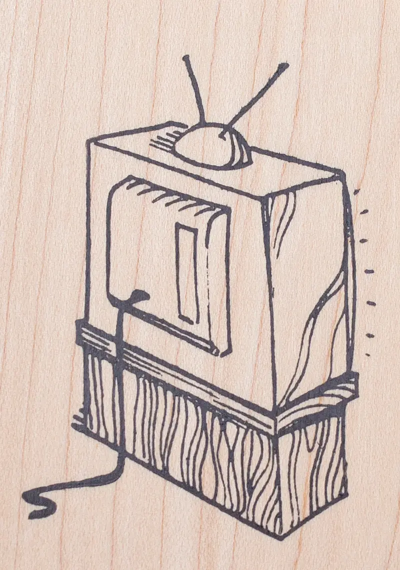 Retro Television Rubber Stamp – Vintage Broadcast Theme 1