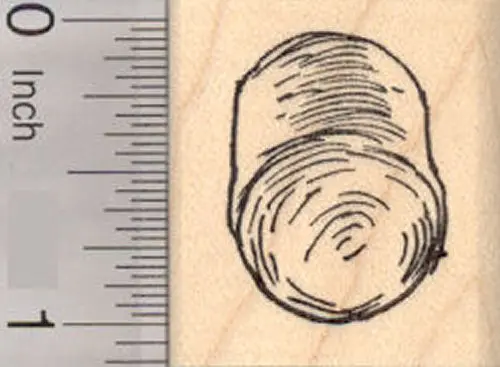 Round Hay Bale Farm-Themed Rubber Stamp 1