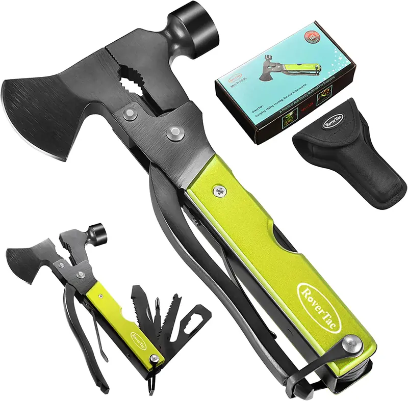 Rovertac 14-In-1 Rugged Hatchet Multitool – Durable Outdoor Gear For Men, Ideal For Camping, Hiking, Fishing, And Emergency Kits 1