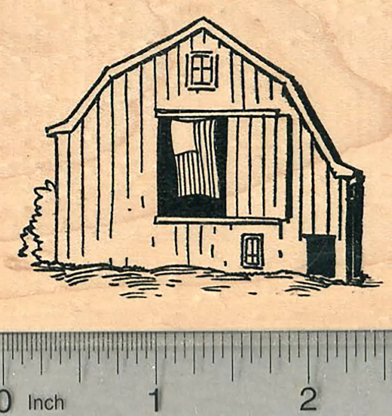 Rustic Barn Stamp With American Flag – Patriotic Theme 1
