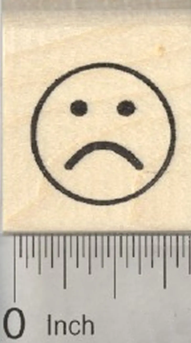 Sad Face Emoji Rubber Stamp 1
