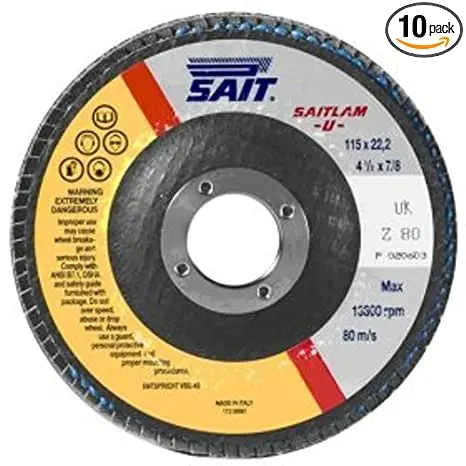 Sait 4.5-Inch Sanding Disc — 120-Grit Zirconium Oxide, Fiberglass Backing, Model 73689 1