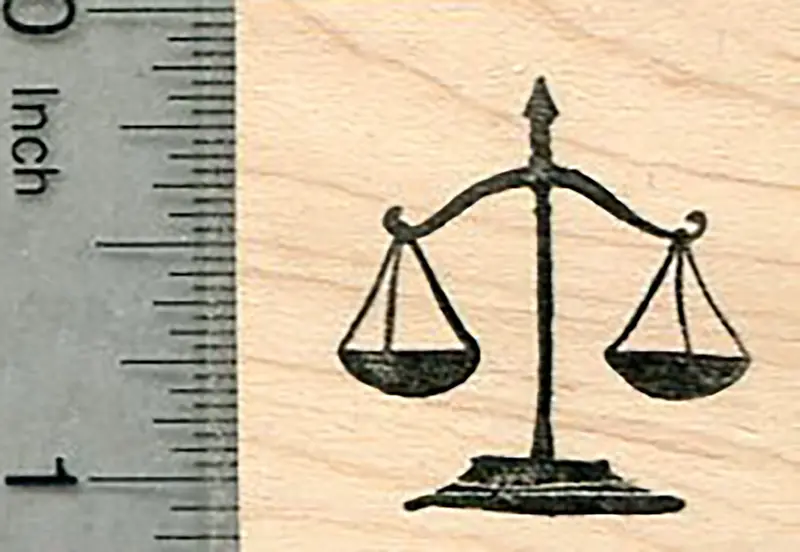 Scales Of Justice Rubber Stamp For Legal Or Ethical Themes 1