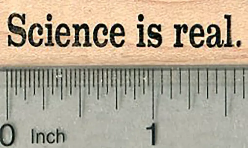 ‘Science Is Real’ Rubber Stamp – Bold Stem Advocacy Design 1