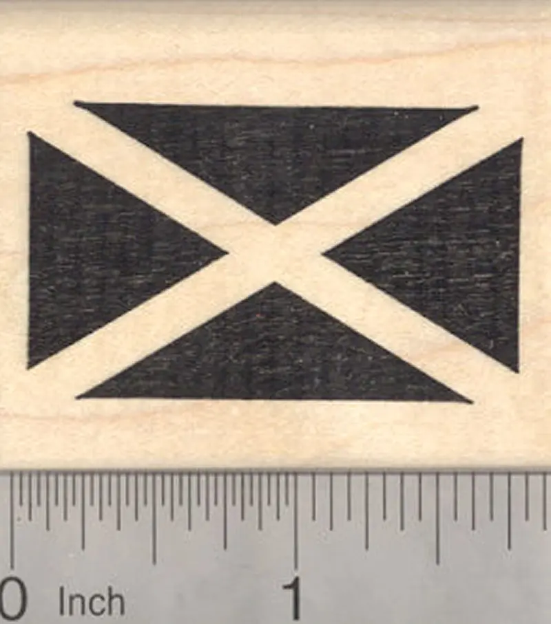 Scotland Saltire Rubber Stamp – Saint Andrew’S Cross Flag Design 1