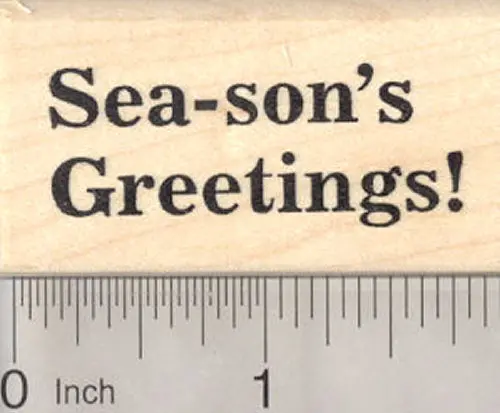 Season’S Greetings Under The Sea Rubber Stamp – Aquatic Christmas Design 1