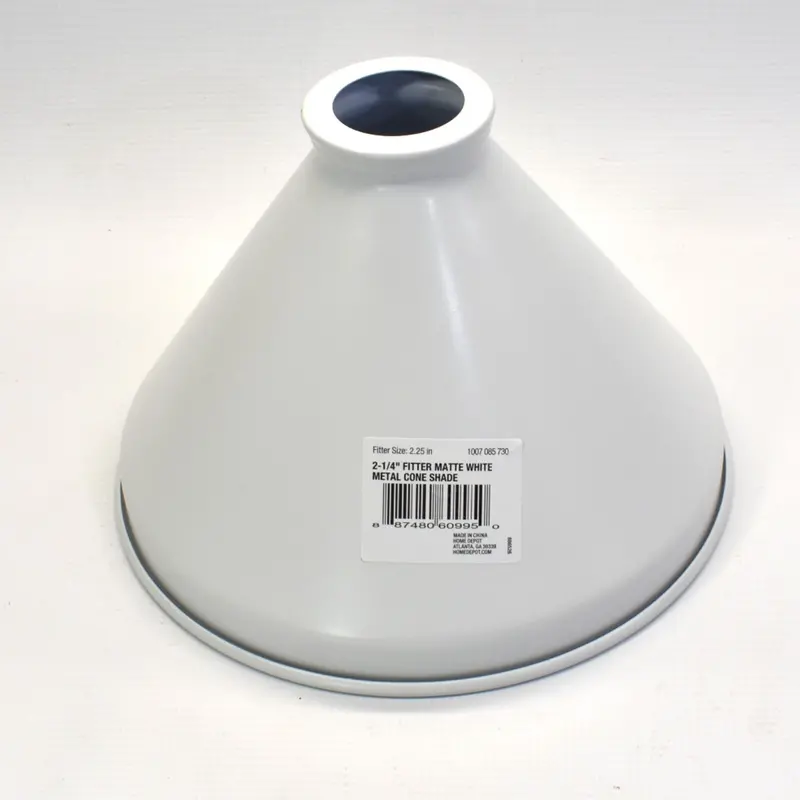 Set Of 4 Large Matte White Metal Pendant Light Cone Shades – 2.25" Fitter Size 1
