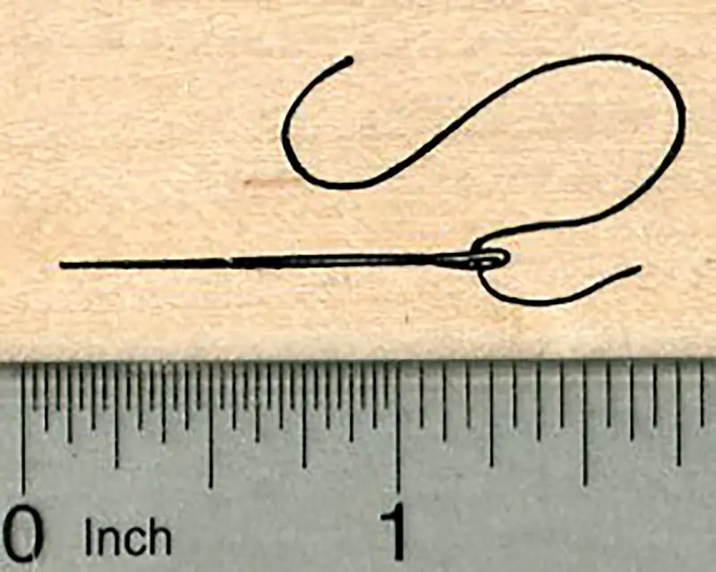 Sewing Needle And Thread Rubber Stamp 1