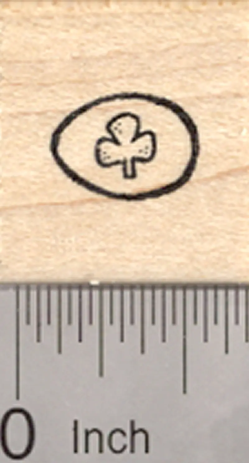 Shamrock-Embellished Easter Egg Rubber Stamp – Irish St. Patrick’S Day Theme 1
