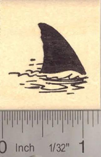 Shark Fin Outline Rubber Stamp – Ocean Scene Accent 1