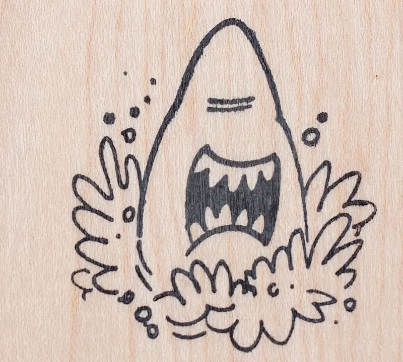Shark Jaws Rubber Stamp – Bold Ocean Predator Design 1