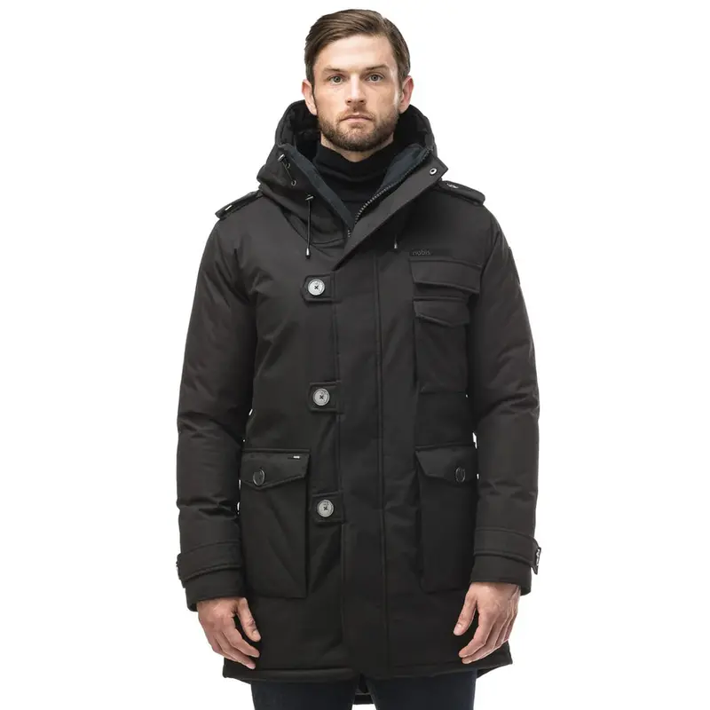 Shelby Military-Inspired Parka – Men'S Black Tactical Style 1