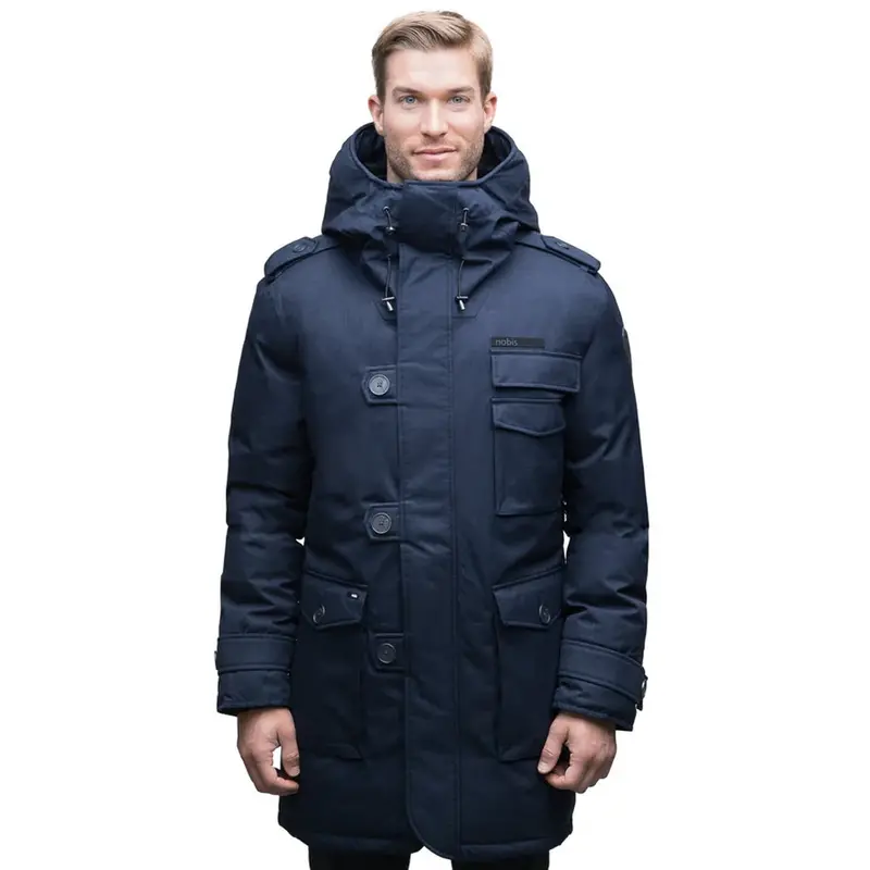 Shelby Rugged Parka For Men – Navy Denim-Blend Construction 1