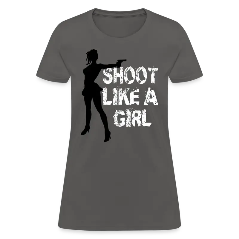 'Shoot Like A Girl' Handgun T-Shirt – Empowering Firearm Apparel 1