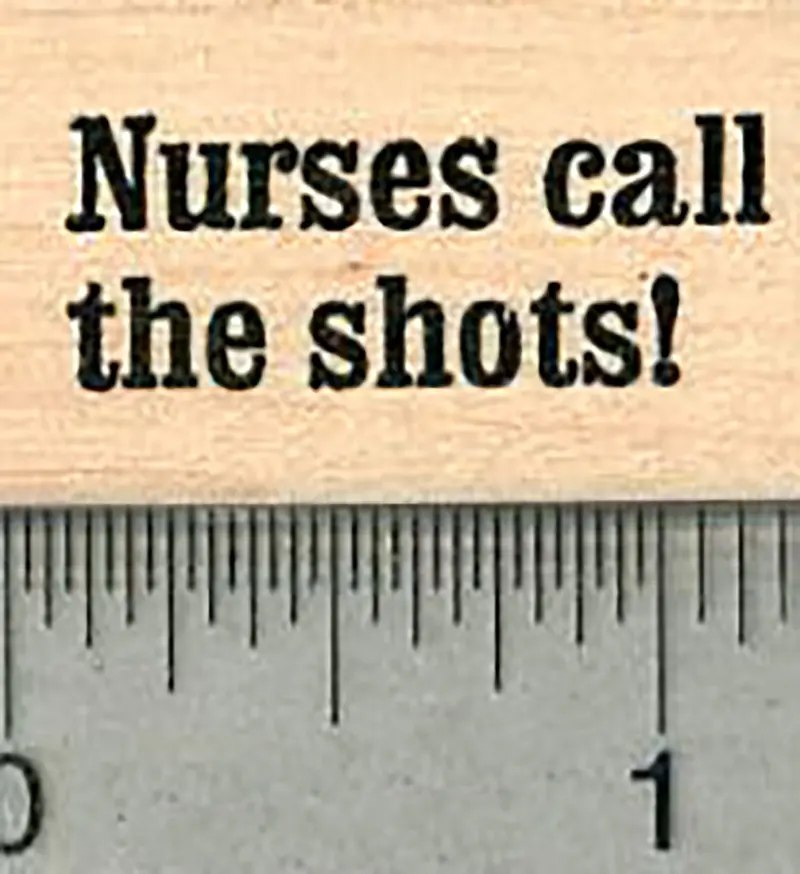 'Shots' Nurse Rubber Stamp – Playful Yet Professional Healthcare Heroes Concept 1