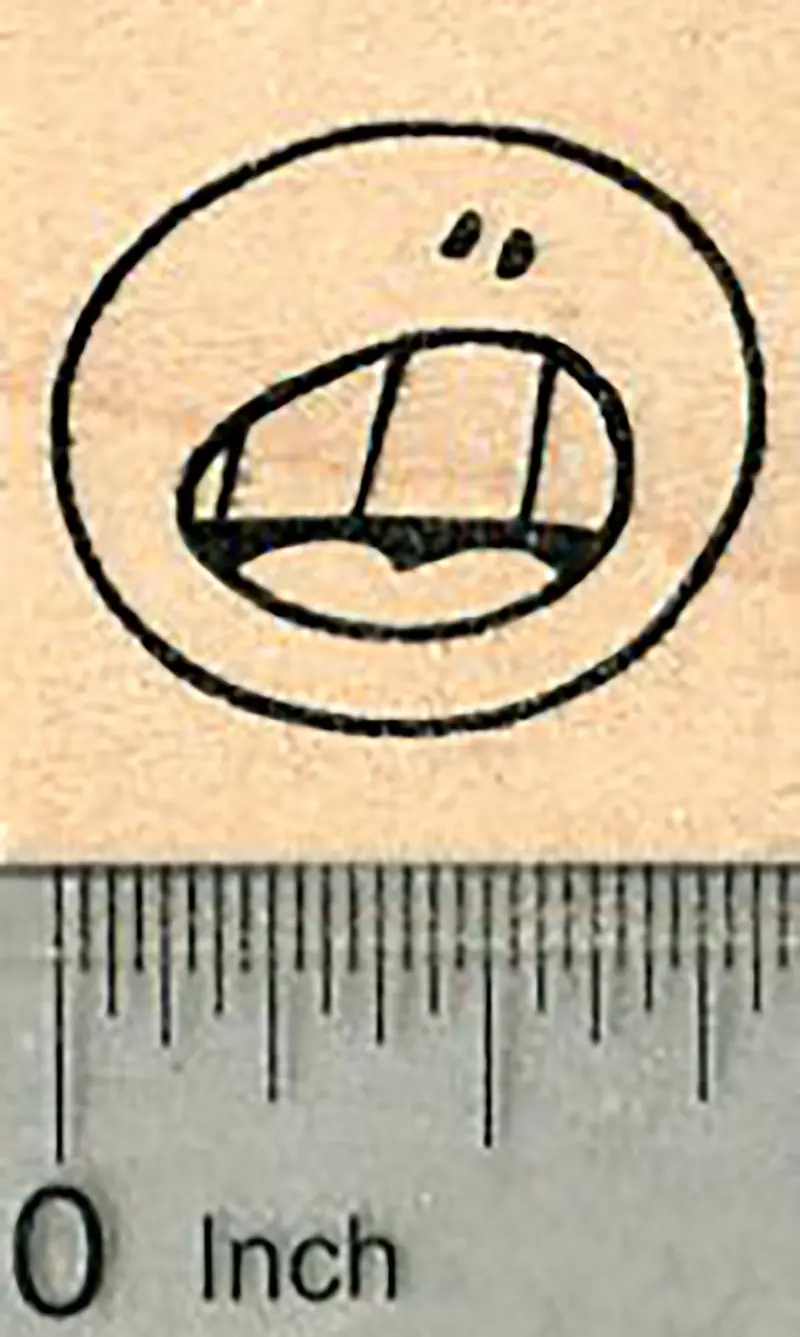 Shouting Face Emoji Rubber Stamp 1