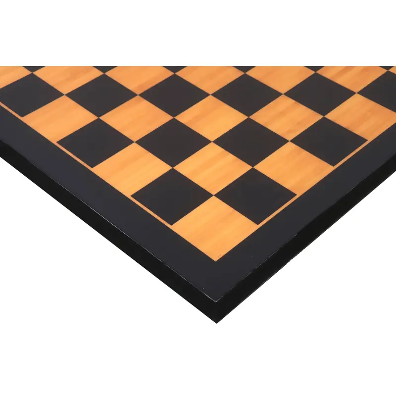 Slightly Imperfect 21-Inch Antique-Style Chess Board – Boxwood & Ebony Print, 55Mm Matte Squares 1