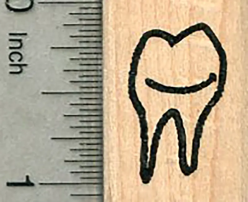 Smiling Tooth Rubber Stamp – Mini Size 1