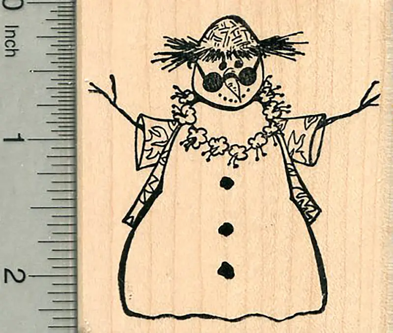 Snowman Holiday Rubber Stamp – Classic Winter Greeting Design 1