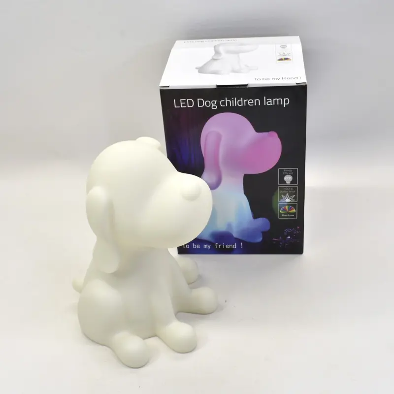Soft Silicone Led Night Light For Kids – Dog Design, Rgb Color Cycling 1