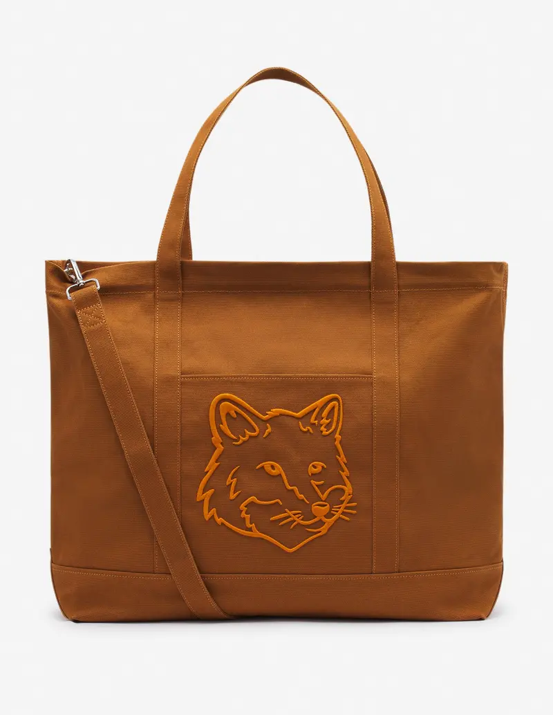 Spacious Fox Head Xl Tote In Golden Brown 1