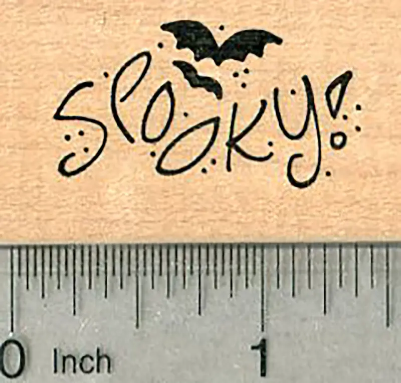 Spooky Vintage-Inspired Halloween Rubber Stamp 1