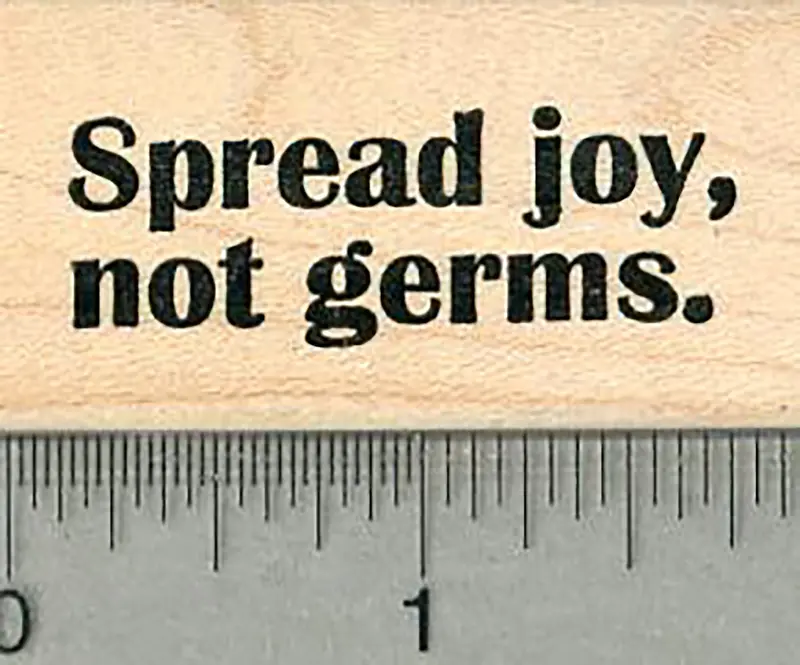 Spread Joy, Not Germs Rubber Stamp – Masked Life Theme 1