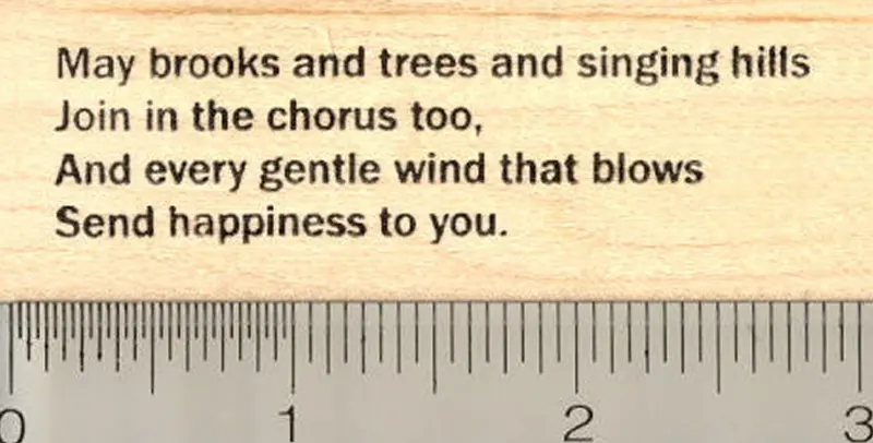 St. Patrick’S Day Blessing Rubber Stamp – ‘May Brooks And Trees And Singing Hills…’ 1