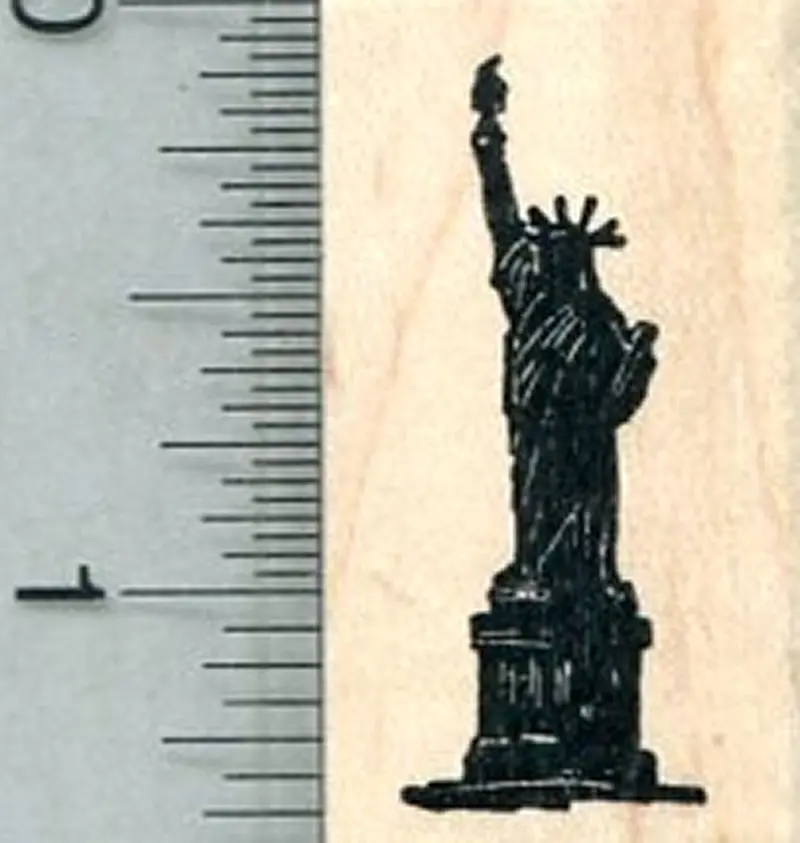 Statue Of Liberty Silhouette Rubber Stamp – Compact Patriotic Symbol 1